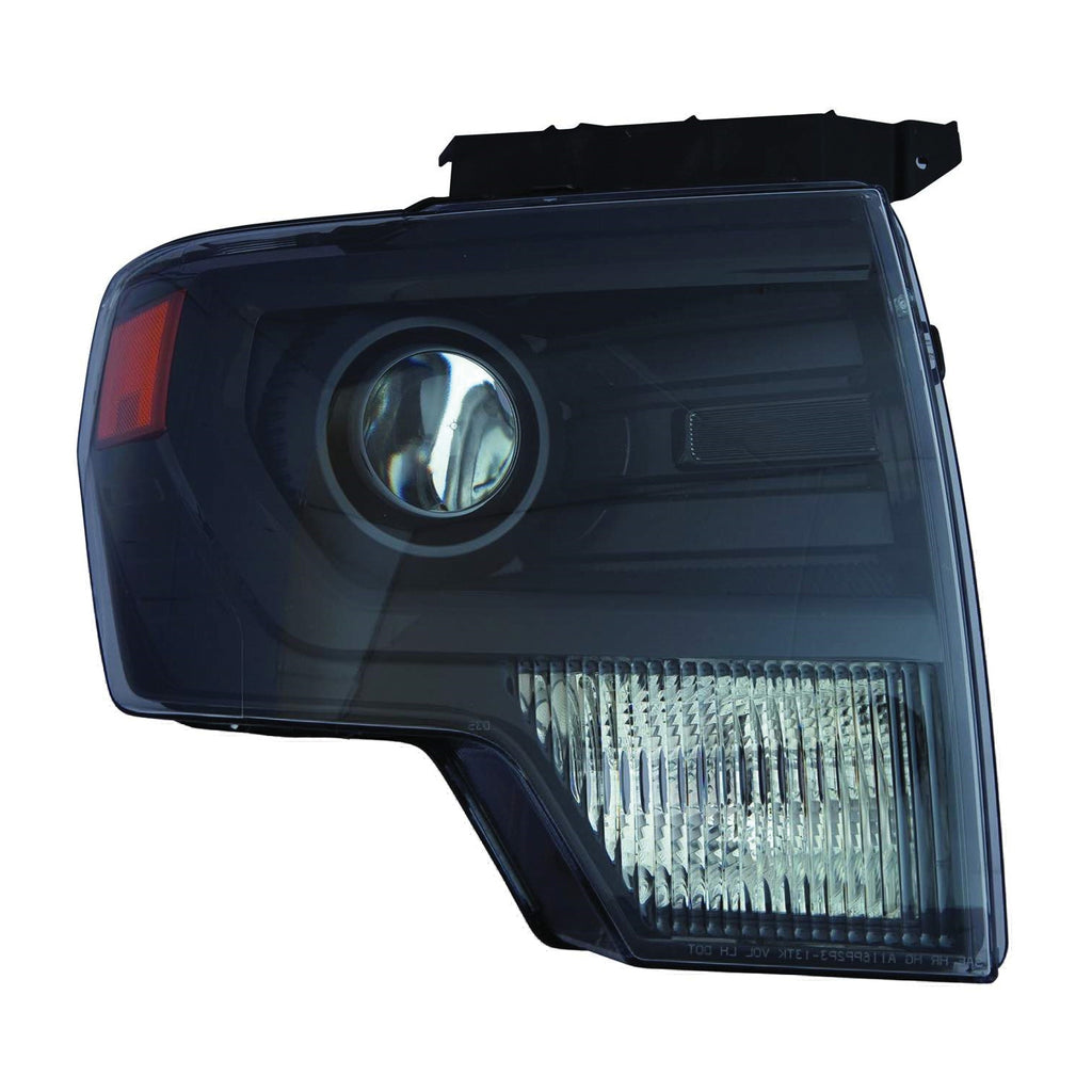 For Ford F-150 Pickup LD 2009 10 11 12 13 2014 Headlight HID Black Trim Projector w/o LOGO Passenger Side CAPA Certified DL3Z 13008 DB FO2519121C