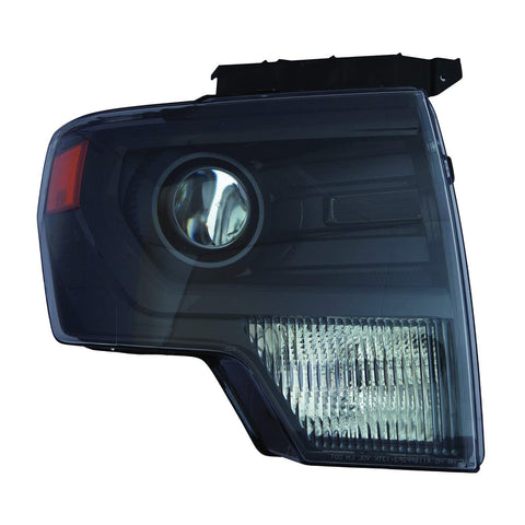For Ford F-150 Pickup LD 2009 10 11 12 13 2014 Headlight HID Black Trim Projector w/o LOGO Passenger Side CAPA Certified DL3Z 13008 DB FO2519121C