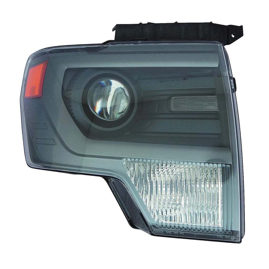 For Ford F-150 Pickup 2010 11 12 13 2014 Headlight HID SVT Raptor Gray Trim w/o LOGO Passenger Side CAPA Certified DL3Z 13008 BB FO2519122C