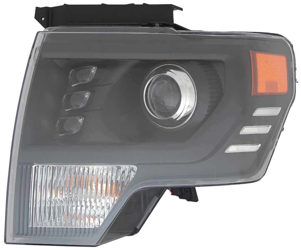 For Ford F-150 Pickup LD 2009 10 11 12 13 2014 Headlight LED HIGH/ LOW BEAM BLACK Bezel w/ Projector FIT ALL PERFORMANCE HEADLamp Driver Side  FO2502403