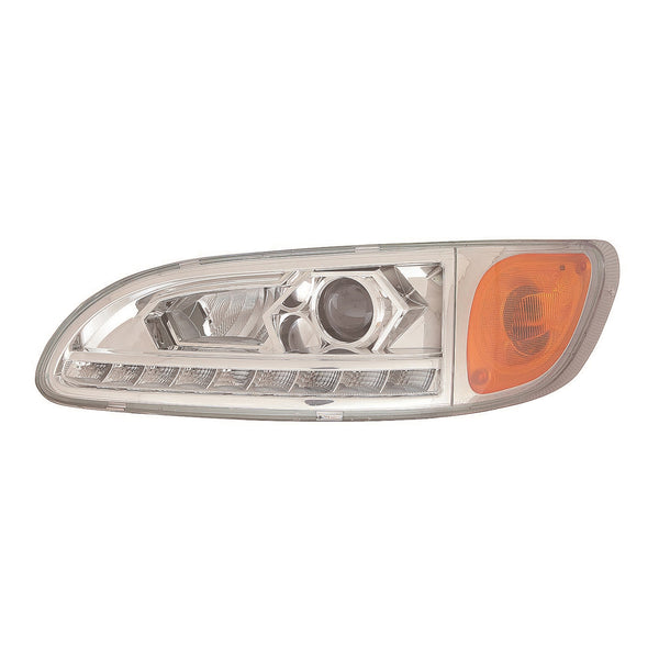 For Peterbilt 325 2008 09 10 11 2012/ 330 2005-2014/ 335 2005-2014/ 337 2010 11 12 13 2014/ 340 2006 07 08 09 10 11 2012/ 348 2012 13 2014/ 382 2012 13 2014 Headlight w/ LED DRL Chrome Driver Side