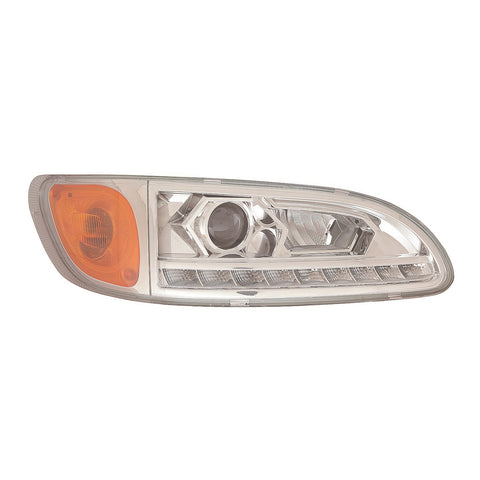 For Peterbilt 325 2008-2012/ 330 2005-2014/ 335 2005-2014/ 337 2010-2014/ 340 2006-2012/ 348 2012-2014/ 382 2012-2014 Headlight w/ LED DRL Chrome Passenger Side