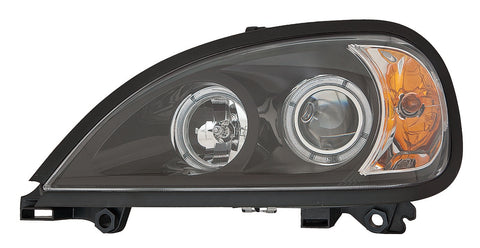 For Freightliner Columbia 1996-2017 Headlight Projector w/ ANGEL EYES BLACK Bezel Driver Side
