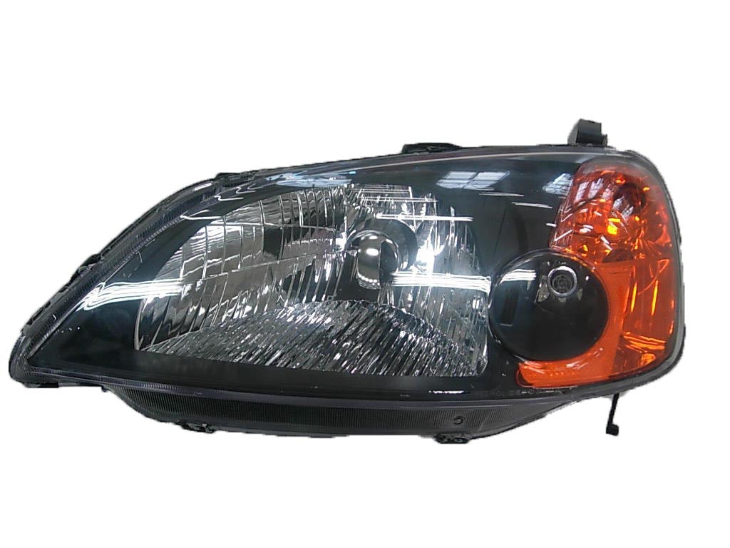 Honda Civic Sedan 01-03 / Hybrid 03 Headlight Unit Black Bezel Set - ackauto