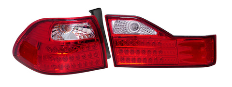Honda Accord Sedan 98-00 Tail Light (I&O) LED Chrome Clearear Red Lens - ackauto