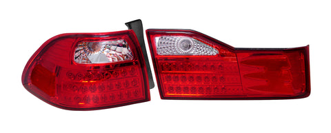 Honda Accord Sedan 01-02 Tail Light (I&O) LED Chrome Clearear Red Lens - ackauto