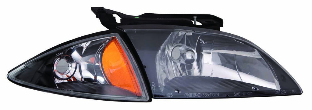 Chevy Cavalier 00-02 Headlight & Signal Light Unit Set Black Bezel - ackauto
