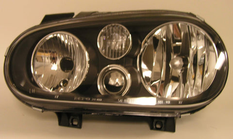 Volkswagen Golf GTI / Cabrio 99-05 Headlight Unit without Fog Light Black Bezel - ackauto