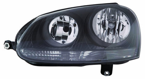 Volkswagen Jetta Sedan 05-10 / WAGON 09 / GTI 06-09 / RABBIT 06-09 Headlight Unit Black Bezel Halogen Type - ackauto