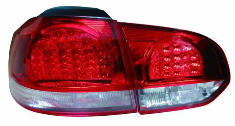Volkswagen Golf 10-11 Tail Light Unit LED Type Red / White Lens Set - ackauto