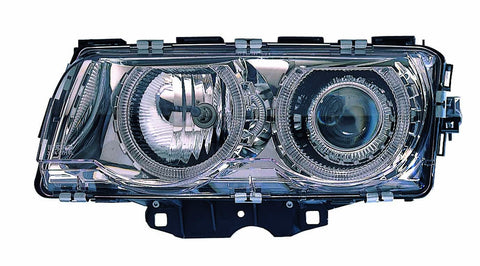 BMW 7 Series 99-01 Headlight Assembly Halogen Projector Chrome With ANGEL EYES - ackauto