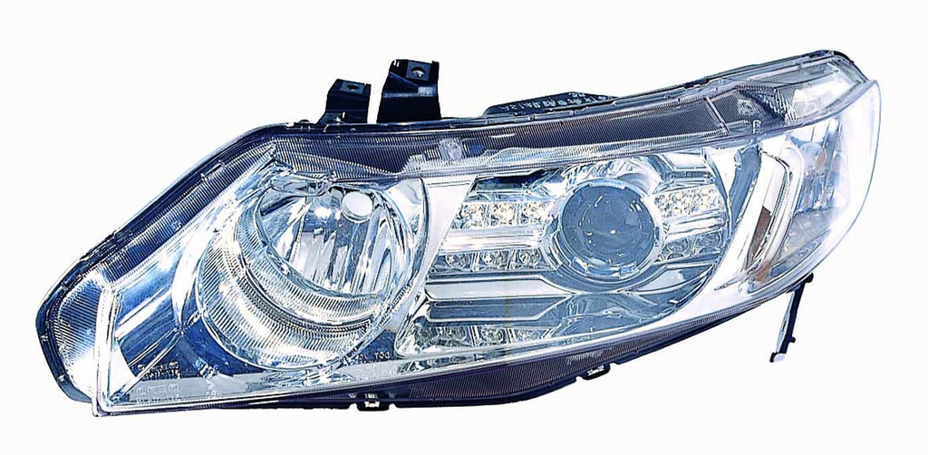 Honda Civic Sedan 07-08 Headlight Assembly Projector With LED Chrome - ackauto