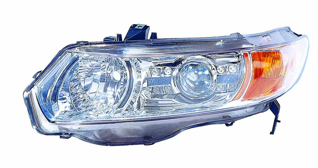 Honda Civic Coupe 07-08 Headlight Assembly Projector With LED Chrome - ackauto