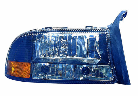 Dodge Dakota Pickup 97-04 / Durango 97-03 Headlight With P / S / Signal Marker Light Diamond ONE Set Black - ackauto