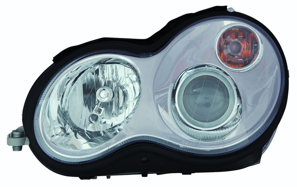 Mercedes-Benz C Class 01-07 Headlight Assembly Halogen Chrome Bezel Set - ackauto