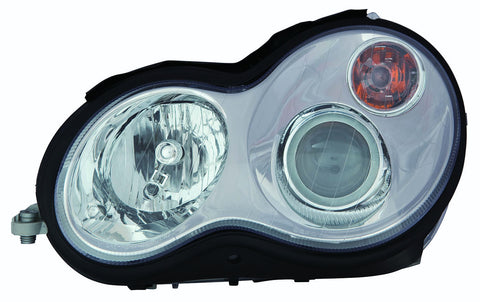 Mercedes-Benz C Class 01-07 Headlight Assembly Halogen Chrome Bezel Set - ackauto